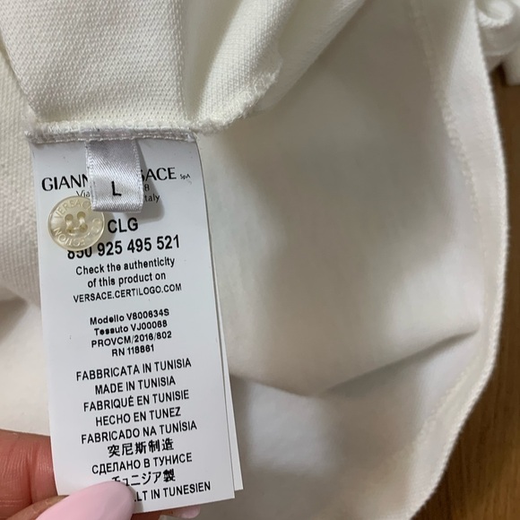Versace Collection Logo White Cotton Polo Shirt - Picture 9 of 12